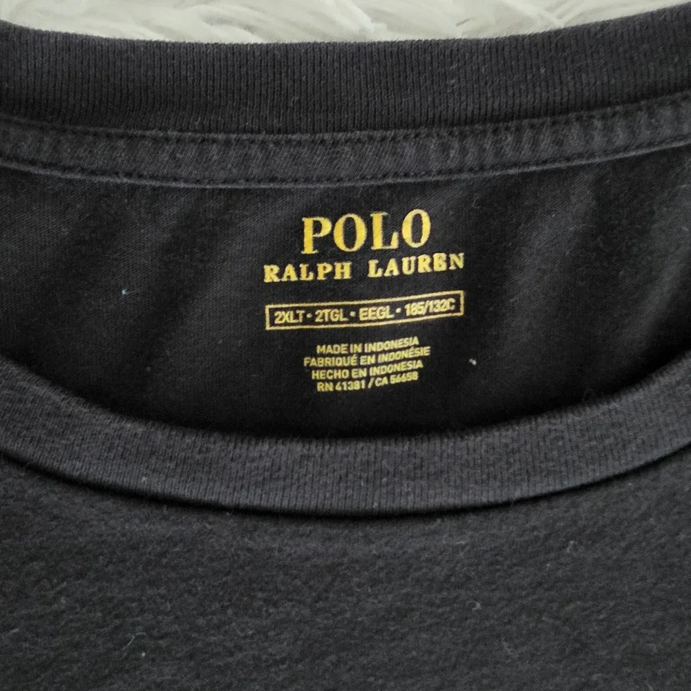 Polo Ralph Lauren Mens 2XLT Black Crewneck Short Sleeve T-Shirt Red Pony Logo